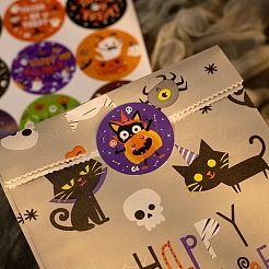 12 個ハロウィンテーマラウンドドット紙絵ステッカー diy スクラップブッキング用  クラフト  ハロウィーン模様  カラフル  35mm&nbsp;STIC-E003-02