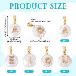 5 шт. 5 вида натуральных культивированных пресноводных жемчужин в виде самородков с подвесками в виде букв KK-TA0002-37