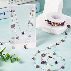 2 м цепочки из натурального аметиста и АБС-пластика&nbsp;CHC-TA0001-25