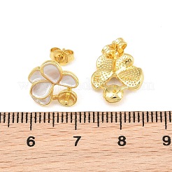 Fornituras de aretes de latón esmaltado&nbsp;KK-CBA58F9-01G-03