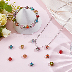 30шт 10 цвета ручной работы золотой песок бусины лэмпворк&nbsp;LAMP-PA0001-35