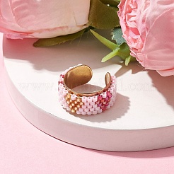 Стеклянные бусины кольца-манжеты RJEW-MZ00016-02