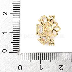 Фурнитура для серег-гвоздиков из латуни с паве из прозрачного кубического циркония KK-D369-09G