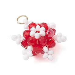 Подвески-снежинки из стеклянных бусин&nbsp;PALLOY-MZ00815-06