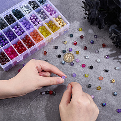 1080 шт. 24 вида смешанных стеклянных бусин GLAD-PH0001-10