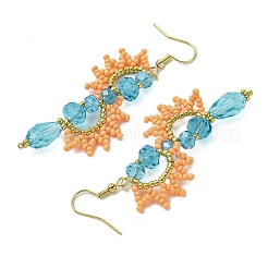 Стеклянные бусины ручной работы и стеклянные подвесные серьги EJEW-MZ00363