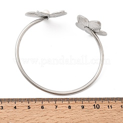 Armreifen aus Edelstahl 304 und Kunststoff mit Imitationsperlen&nbsp;BJEW-Z170-02P