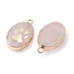 Naturali Quarzo Rosa pendenti ovali&nbsp;G-C102-07G-02