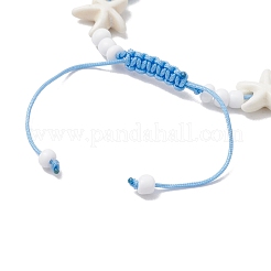 Bracelets tressés en perles synthétiques de turquoise et de magnésite teintées pour femmes&nbsp;BJEW-JB11532-02