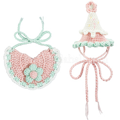 Комплекты из хлопкового ошейника для кошек и шапочки для питомцев&nbsp;AJEW-WH20006-344A