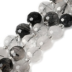 Натуральный турмалированный кварц / черный рутиловый кварц G-B153-B08