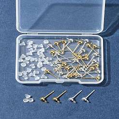 40 шт. 2 цвета фурнитура для сережек-гвоздиков из нержавеющей стали 304&nbsp;STAS-FS0001-57