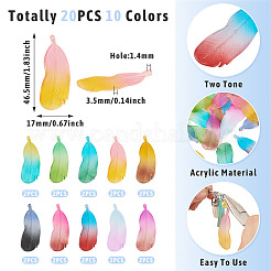 20 шт. подвески из матового акрила двух цветов&nbsp;FACR-TA0001-07