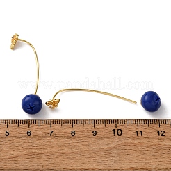 Серьги-гвоздики из латуни и смолы с фруктами&nbsp;EJEW-A140-03B-G