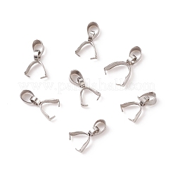 変色しない201ステンレススチールペンダントピンチベイル  ステンレス鋼色  9x7x2.5mm  穴：4.5x3mm  ピン：1mm&nbsp;STAS-P223-16P-A