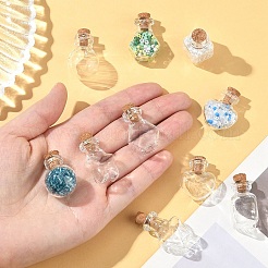 10 шт. 5 стиля прозрачной стеклянной бутылки для контейнеров для бусин AJEW-YW0001-47