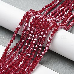 Непрозрачные однотонные гальванические стеклянные бусины&nbsp;EGLA-A039-P4mm-A01