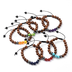 Регулируемые нейлоновые шнур плетеный браслеты из бисера BJEW-JB04776