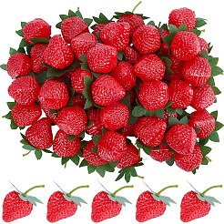 50шт пластиковая имитация клубники&nbsp;AJEW-SP0003-60