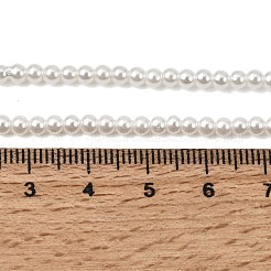 Круглые бусины из экологически чистого окрашенного стекла с жемчугом&nbsp;HY-A002-3mm-RB001