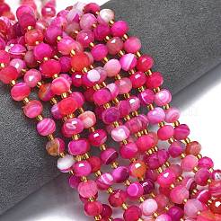 Нити бусин из натурального окрашенного полосчатого агата G-K389-E40-01