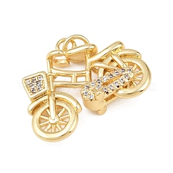 Латунные микропаве прозрачные подвески с фианитом&nbsp;KK-G544-03G-02