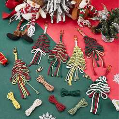 Kits de fabrication de porte-clés en coton tissé fait main pour sapin de Noël&nbsp;DIY-SC0028-13B