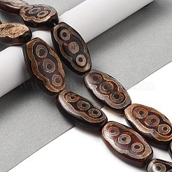 Овальные с рисунком в виде одного глаза нити бусин дзи в тибетском стиле G-NH0001-14B