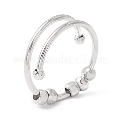 Открытая манжета с вращающимся бисером из латуни&nbsp;LS-RJEW-H102-02P