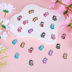 30pcs 6 colores aleación esmalte pandants&nbsp;ENAM-SZ0004-18