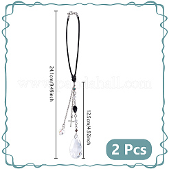 2 pezzo di lacrima in lega di vetro con decorazioni pendenti a croce&nbsp;HJEW-UN00121
