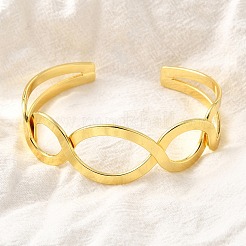 Латунь манжеты браслеты для женщин&nbsp;BJEW-F498-05G