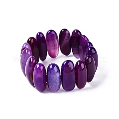 Braccialetti elasticizzati ovali in agata naturale per uomo e donna&nbsp;G-Q601-23E