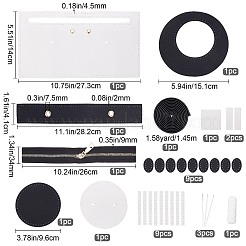Puレザーショルダーバッグ作成キット  DIY財布財布編みかぎ針編みバッグ用  ブラック  30x21x1.5mm&nbsp;DIY-GF0003-62