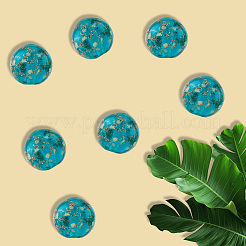 3 нити бусины ручной работы из золотистого песка в технике лэмпворк LAMP-PA0001-18A