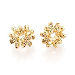 Латунь микропаве прозрачный кубический цирконий европейский бисер KK-T079-67G