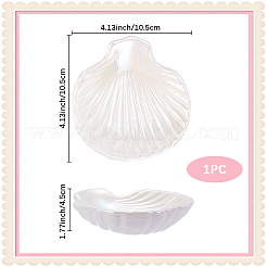 Bandejas de exhibición de joyas de porcelana con forma de concha para anillos&nbsp;AJEW-SP0006-06A-01