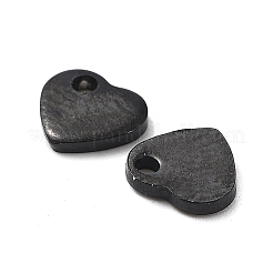 304ステンレススチールチャームイオンプレーティング（IP）  空白タグのスタンプ  ハート  電気泳動黒  5x6x1mm  穴：1mm&nbsp;STAS-L234-045A-EB