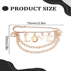 1 шт. броши из сплава с подвесной цепочкой&nbsp;JEWB-LP0004-23