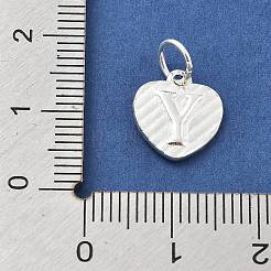 925 breloque en forme de cœur en argent sterling avec lettres majuscules&nbsp;STER-S009-13Y-S