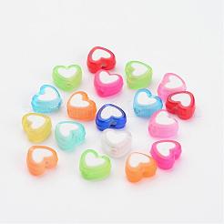 Прозрачные сердце акриловые бусины X-TACR-S117-M