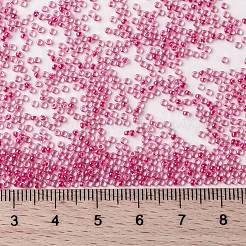MIYUKIラウンドロカイユビーズ  日本製シードビーズ  （rr208)カーネーションピンク裏地クリスタル  15/0  1.5mm  穴：0.7mm  約5555PCS /ボトル  10 G /ボトル&nbsp;SEED-JP0010-RR0208
