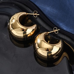 Серьги-гвоздики из нержавеющей стали 304 в форме луны&nbsp;EJEW-A125-23G