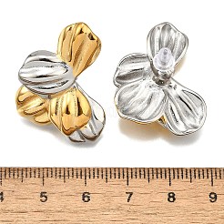 Pendientes de botón bicolor de acero inoxidable 304 para mujer&nbsp;EJEW-R023-01GP-07