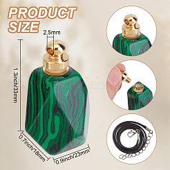 Наборы для самостоятельного изготовления ожерелий с подвесками из вощеного шнура и синтетического малахита&nbsp;DIY-DR0001-81B