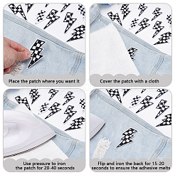 20 stücke 4 arten polyester glanz garn schwarz und weiß check stickerei tuch ornament zubehör&nbsp;DIY-DR0002-61