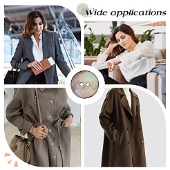 60 шт. 6 стильные пуговицы из натуральной оболочки с 2 отверстиями BUTT-GO0001-02