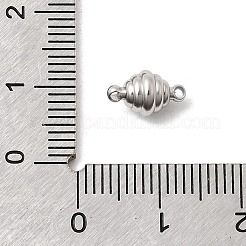 304ステンレススチール製マグネット留め具  リブ付きラウンド  ステンレス鋼色  10x6mm  穴：1.1mm&nbsp;STAS-K332-01B-P