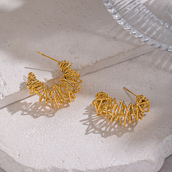 Серьги-гвоздики из нержавеющей стали 304 с полой С-образной формой&nbsp;VV9259