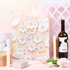 1 шт. бумажные подарочные пакеты для хранения с цветочным принтом и веревочной ручкой&nbsp;ABAG-SP0001-09B